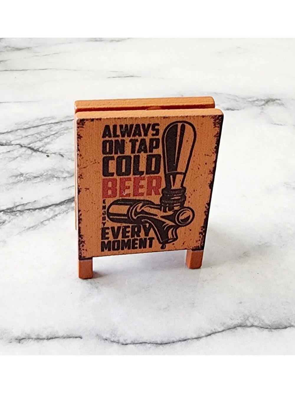 Dollhouse Miniature Wooden Cold Beer Bar Sign #3
